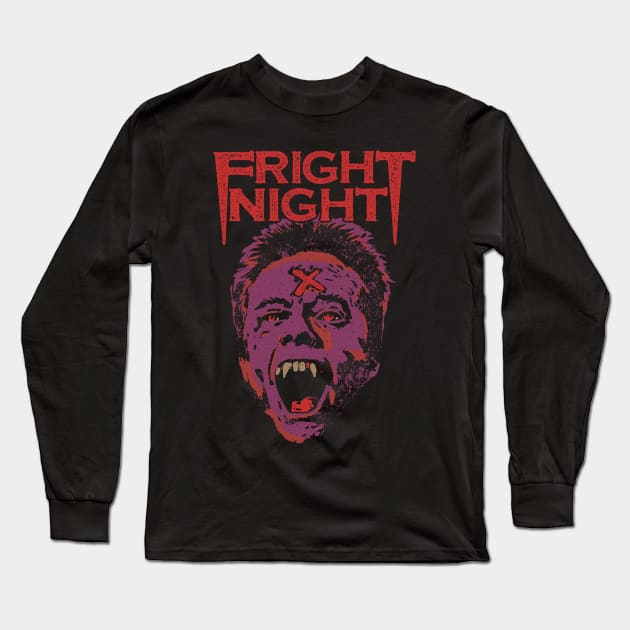 Fear and horror in a Vampire Fright Night Long Sleeve T-Shirt by maddude